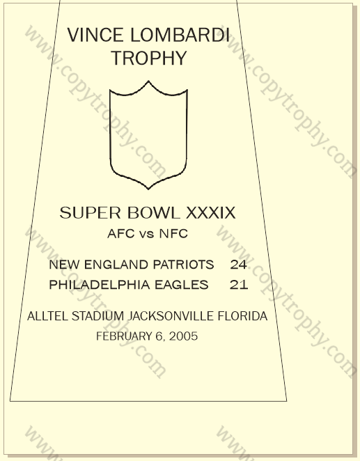 SUPER_BOWL_39_PATRIOTS Vince Lombardi Trophy, Super Bowl 39, XXXIX New England Patriots