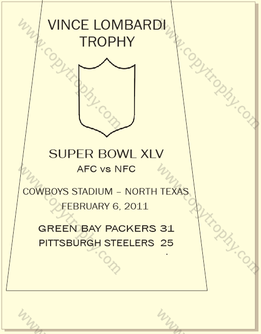 SUPER_BOWL_45_PACKERS Vince Lombardi Trophy, Super Bowl 45, XLV Green Bay Packers