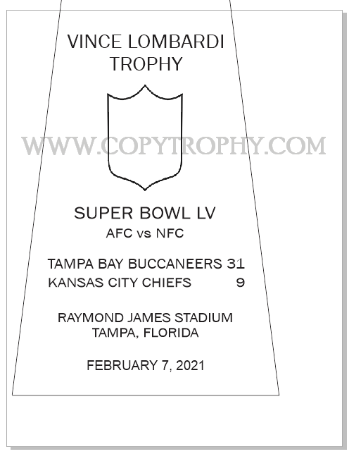 SUPER_BOWL_55_BUCCS Vince Lombardi Trophy, Super Bowl 55, LV Tampa Bay Buccaneers