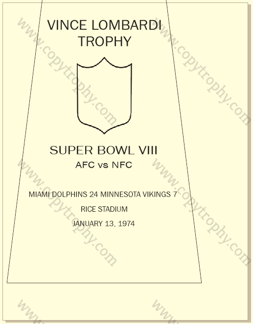 SUPER_BOWL_8_DOLPHINS-1 Vince Lombardi Trophy, Super Bowl 8, VIII Miami Dolphins