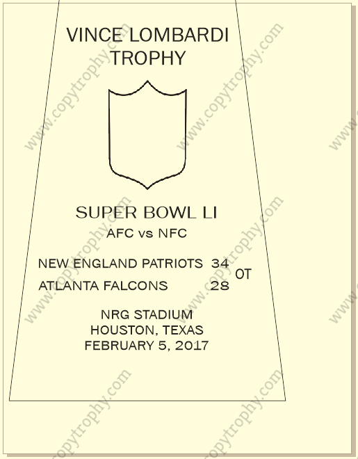 SUPER_BOWL_51_PATRIOTS Vince Lombardi Trophy, Super Bowl 51, LI New England Patriots