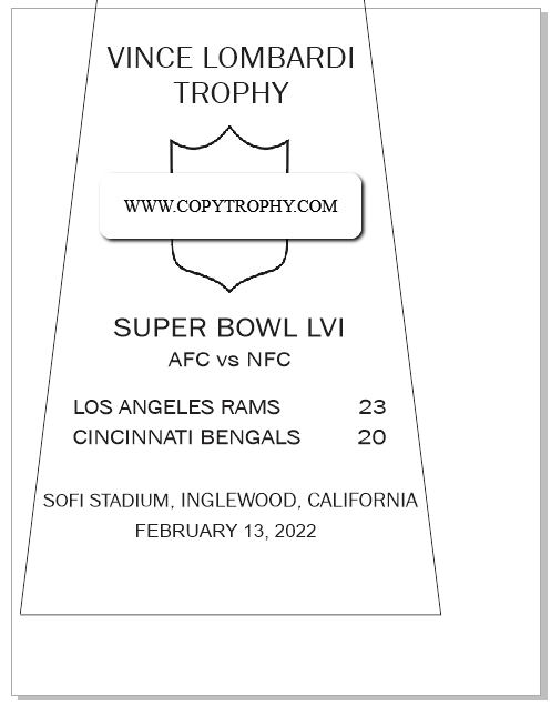 SUPER_BOWL_56_RAMS Vince Lombardi Trophy, Super Bowl 56, LVI, Los Angeles Rams