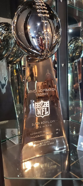 thumbnail image 2 of Super Bowl Trophy Replica – New Silver Vince Lombardi NFL Collectible 2 of 4